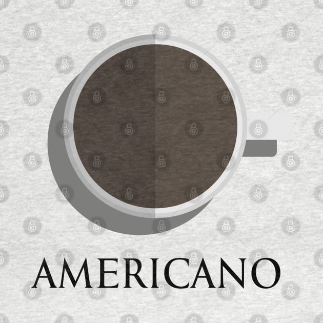 Hot americano coffee cup top view in flat design style by FOGSJ